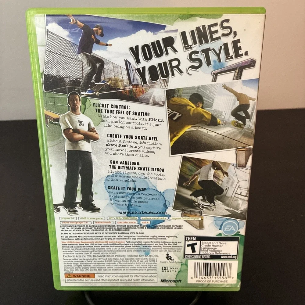 Skate 1 Xbox 360 2007 W/ Manual (TESTED/WORKS)